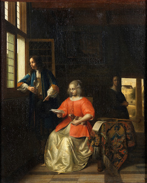 Interior with a Young Lady Reading a Letter 1668