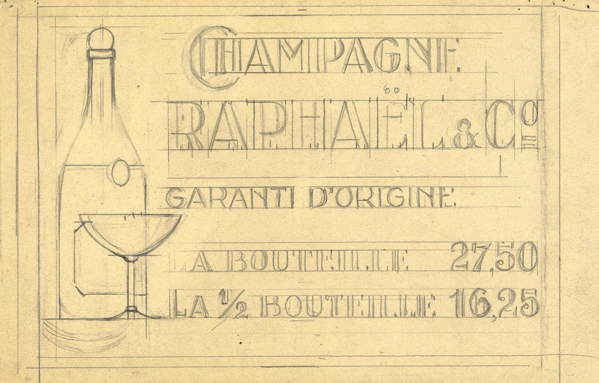 Reclameontwerp voor Champagne Rafaël