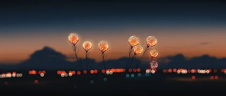 Nightscape, Bokeh, Orange, Dreamscape 4K Wallpaper Background