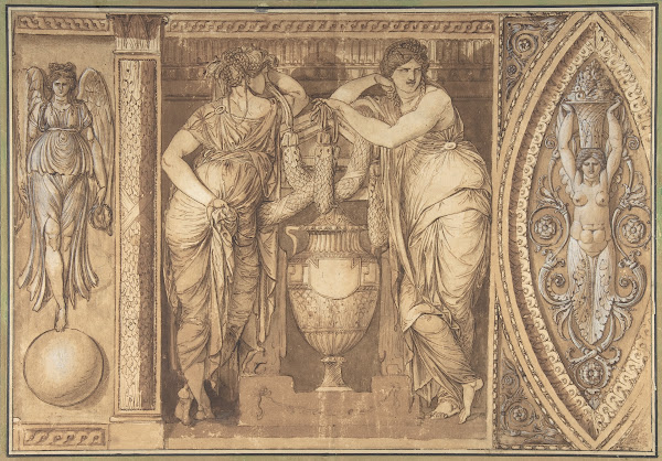Design for a Frieze with Two Women Flanking an Urn ca 177585