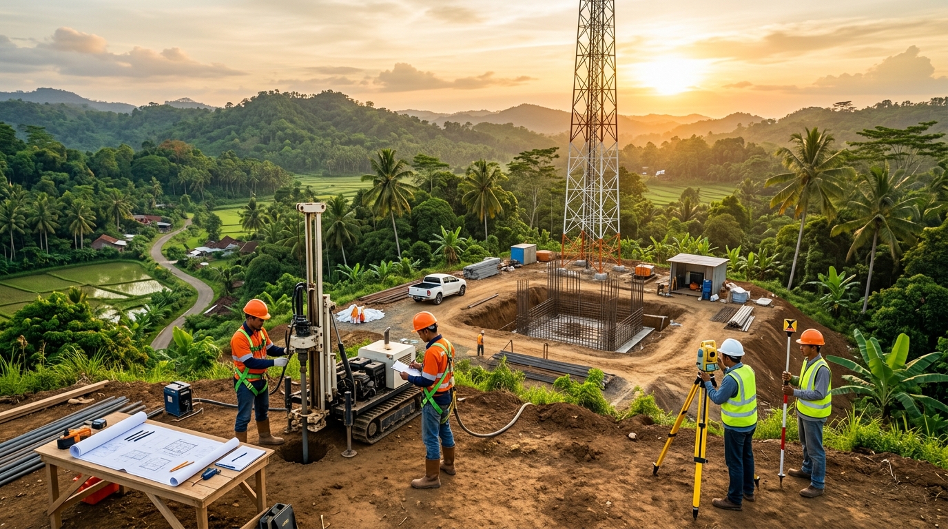 Strategi Pemilihan Lokasi Tower BTS: SITAC, Soil Test, Permitting