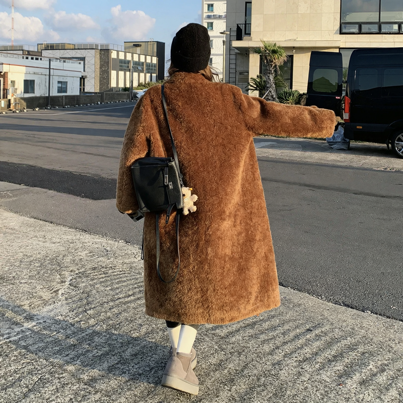 Women's Lambskin Imitation Coat, Long