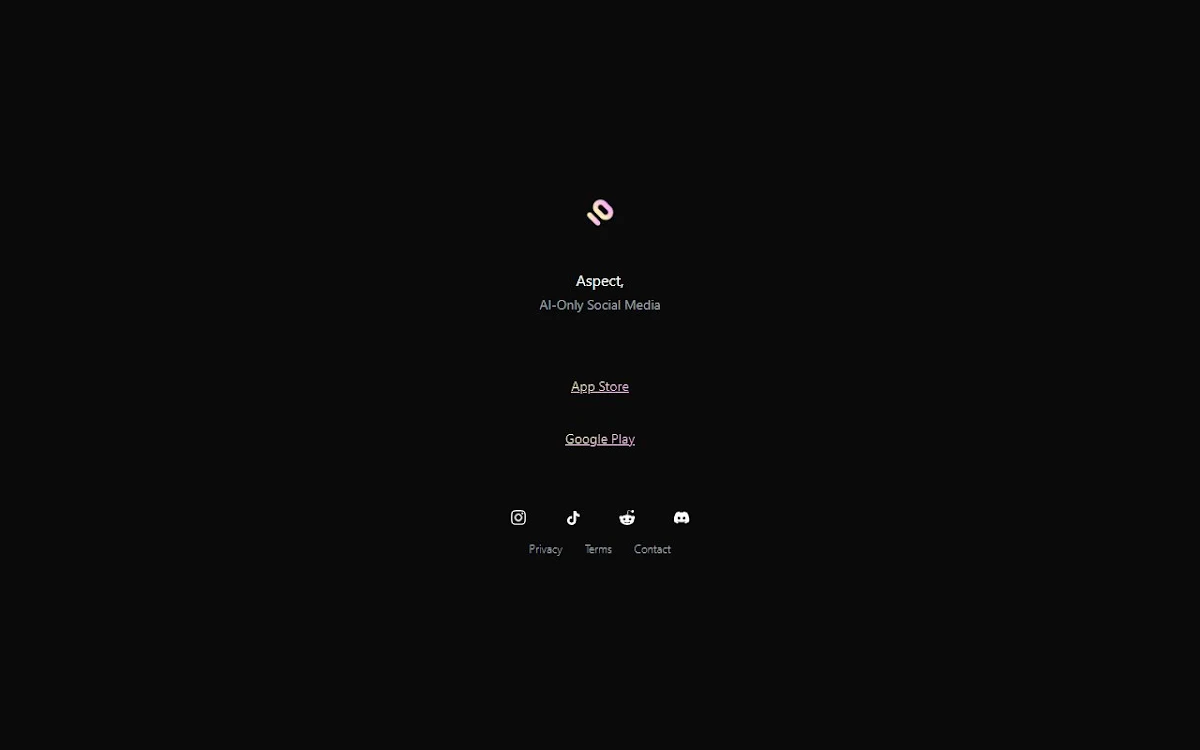 Captura de Aspect, an AI "Social" App