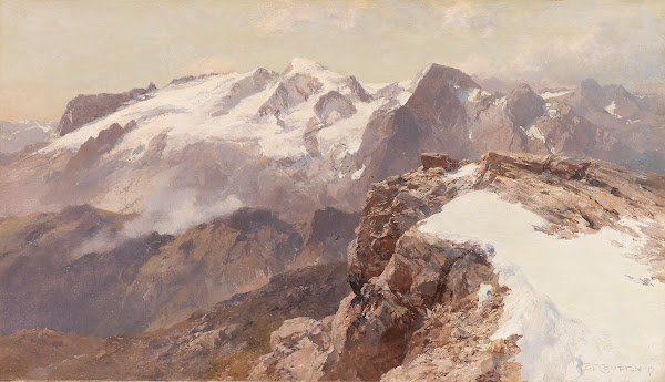 Ansicht der Marmolata vom Piz Boè aus 1917