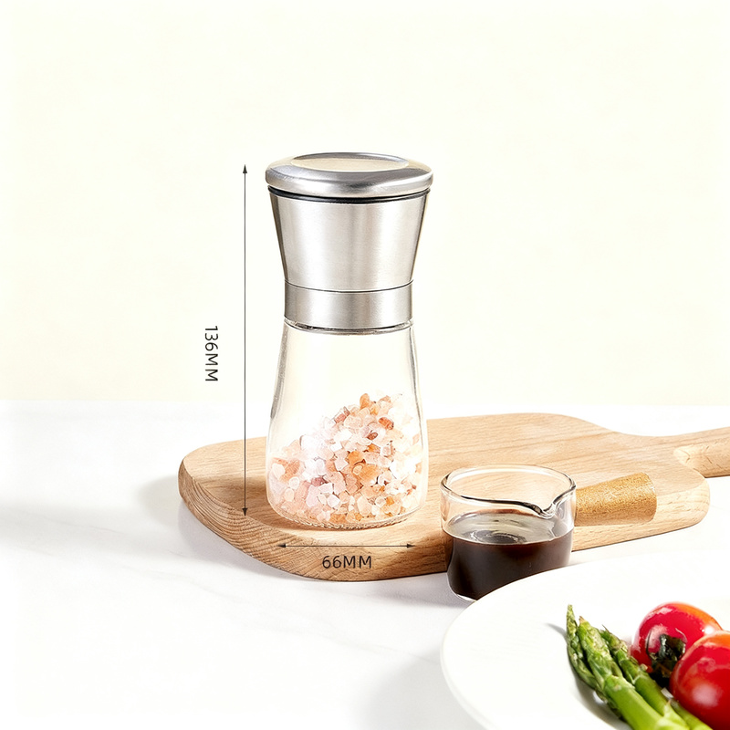Hand grinder for spices, glass, modern