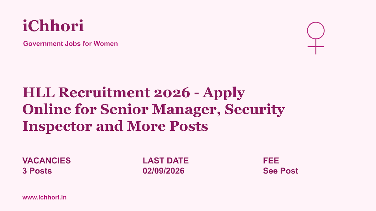 HLL Recruitment 2026 - Apply Online for Senior Manager, Security Inspector and More Posts - iChhori