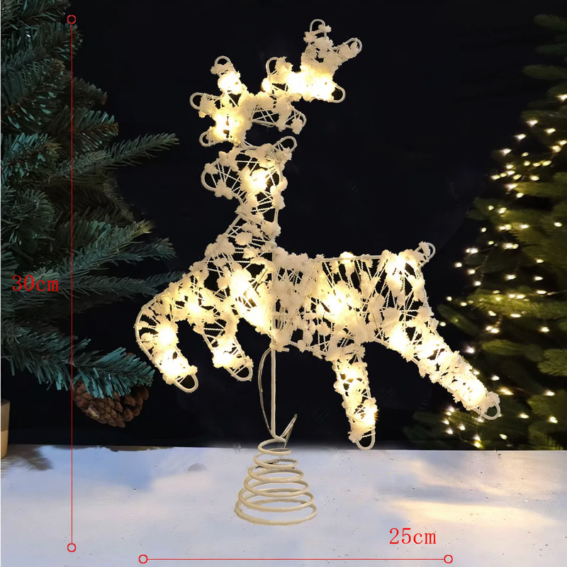 Illuminated Christmas Tree Star Made of Iron