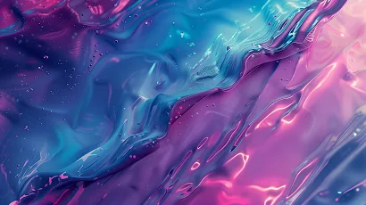 Ai Art, Liquid, Paint, Blue, Purple 5K Wallpaper Background