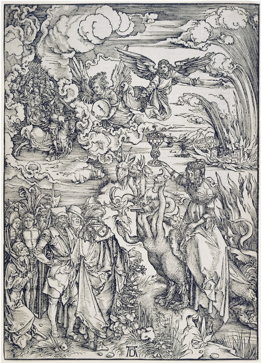 Das babylonische Weib aus der Folge der Apokalypse Urausgabe Deutsch 1498 ca 149