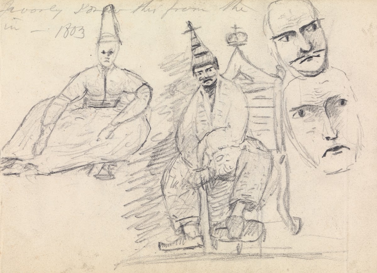 Study of Two Seated Men in Their Traditional Costume 1803