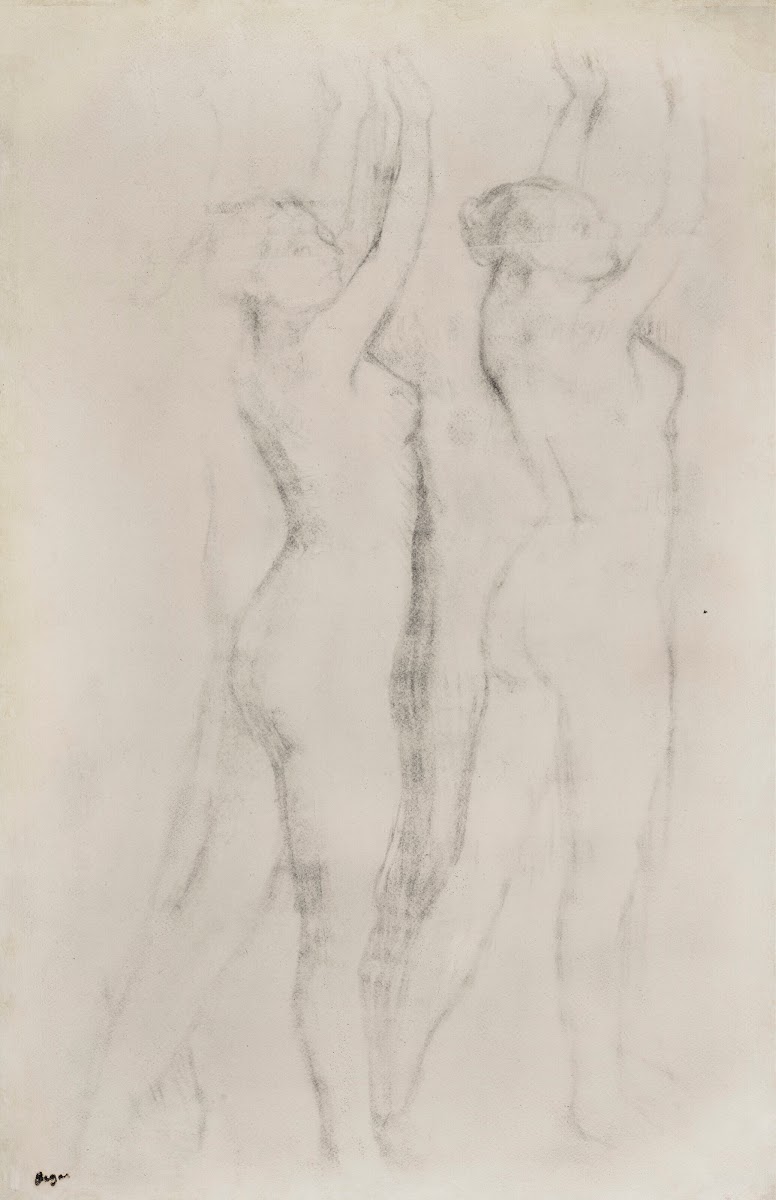 Deux femmes nues les bras levés circa 1898 1900