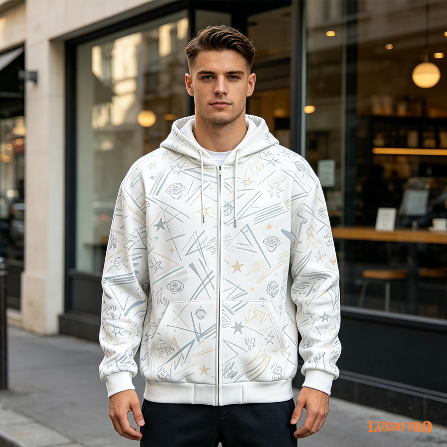 AOP MHN Zip Hoodie 250, Japanese Fabric