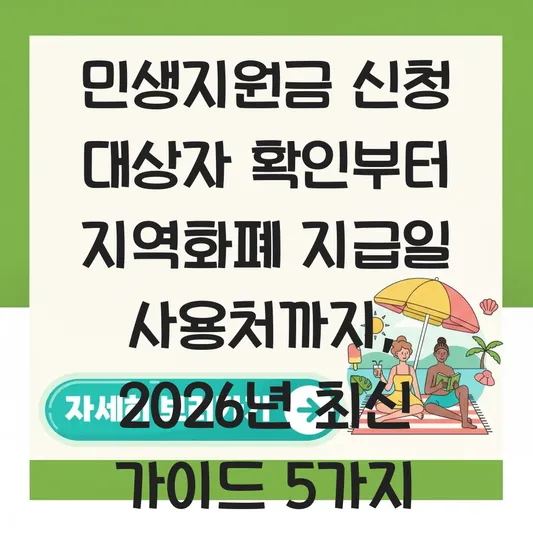 민생지원금 신청 대상자 확인 및 지역화폐 지급일 사용처 총정리 대표 이미지