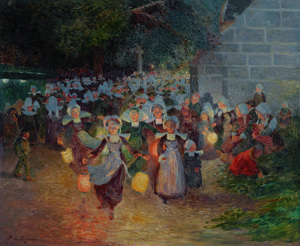 Bretonnes aux lampions à Notre Dame de Trémalo Pont Aven circa 1895 1898
