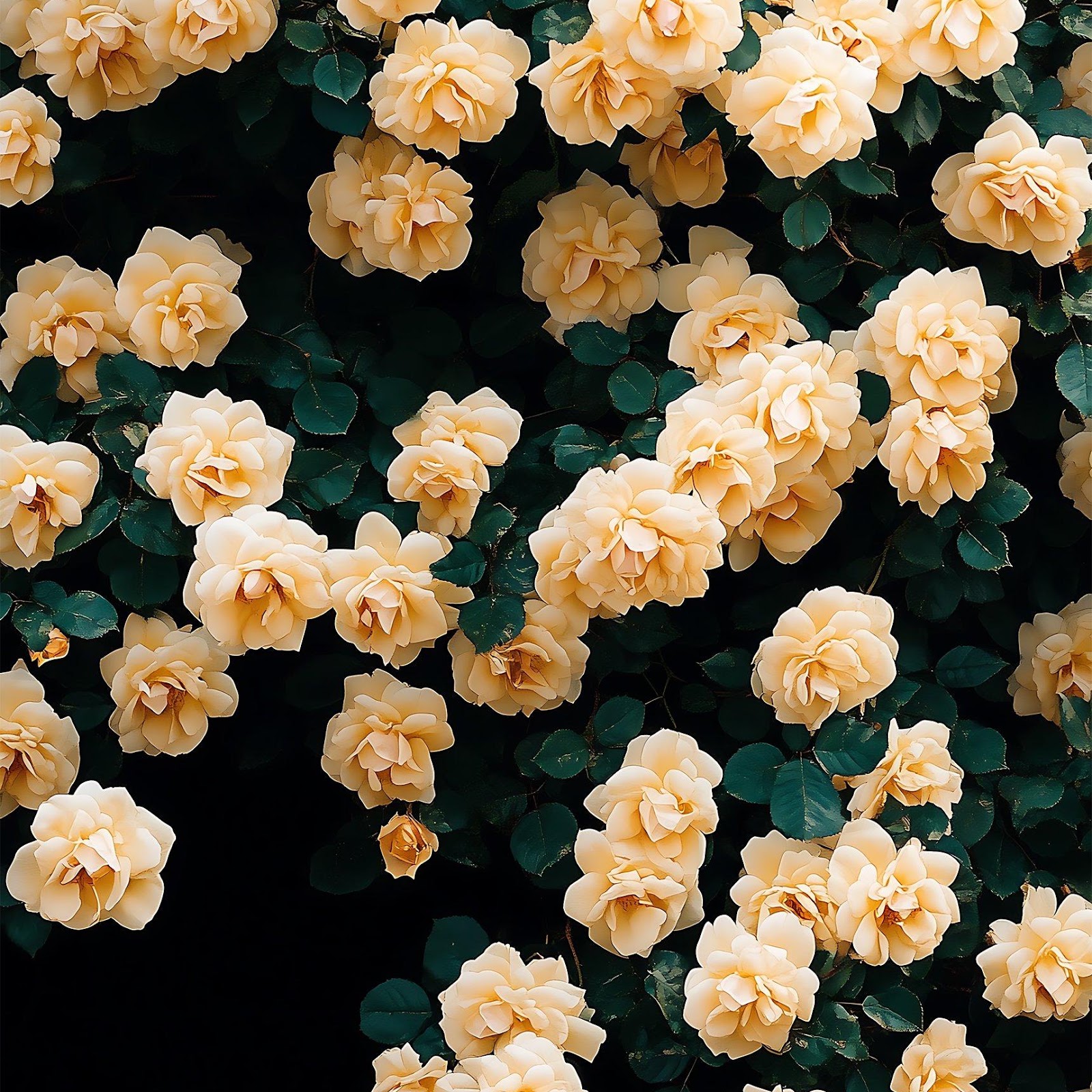 Download Blooming Yellow Bush Roses 2K iPhone