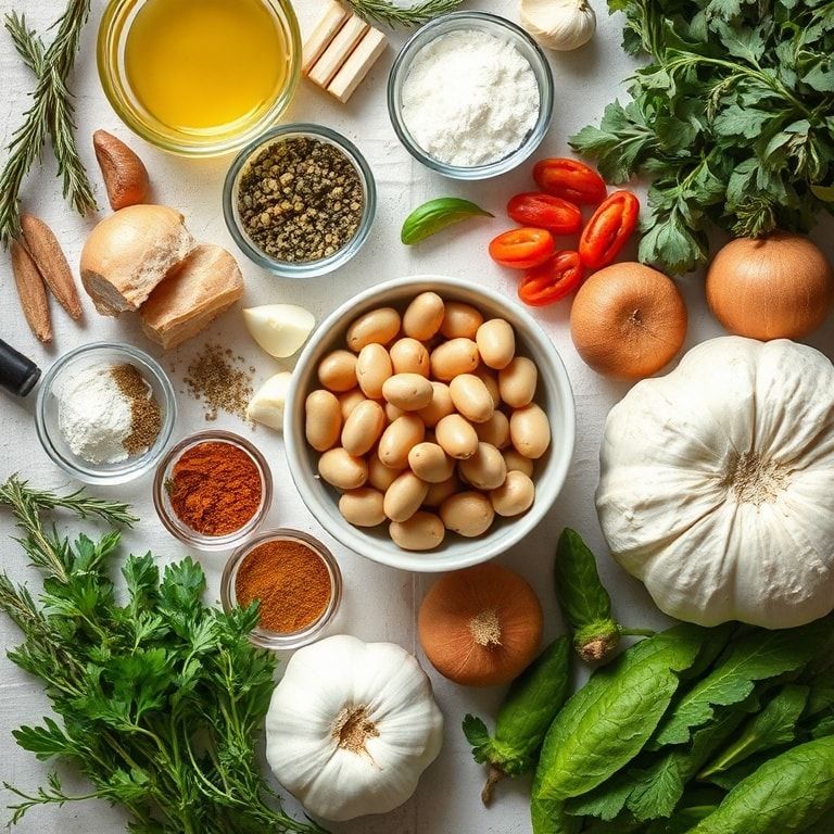 Ingredients for Rosemary Roasted Garlic Bean Soup – Easy Homemade Comfort Food in 40 Minutes