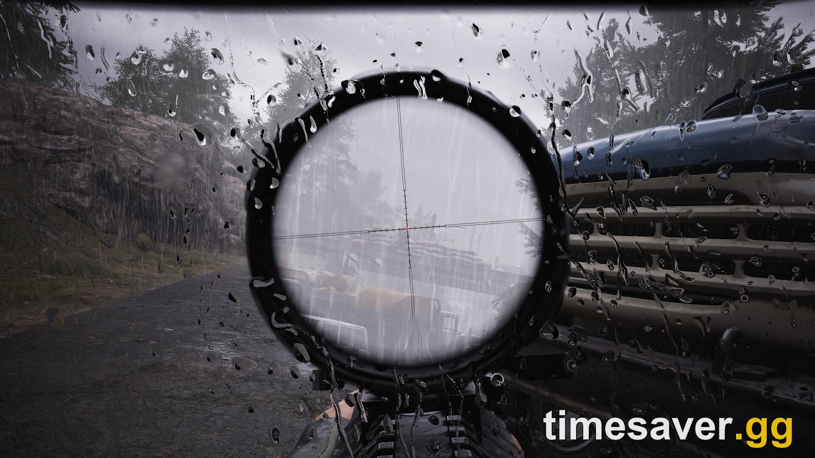 Aiming down a scoped optic in the rain in Arena Breakout: Infinite — landing shots on target is only half the equation