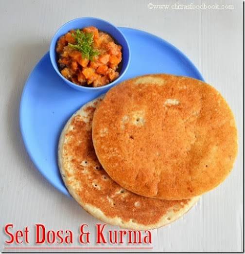 Kal Dosa with Kurma or Channa Masala (2 pcs)