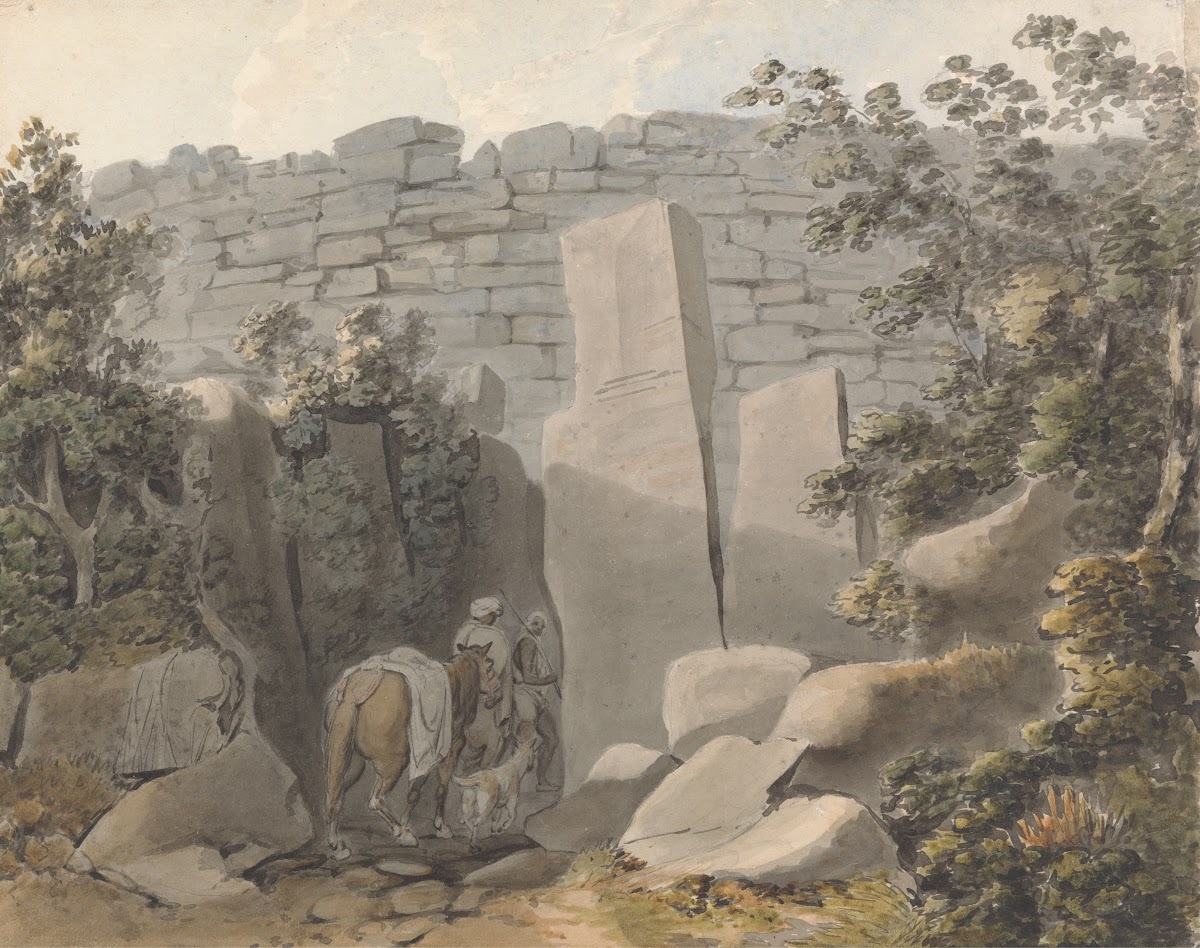 Native and Horseman by a Ruin