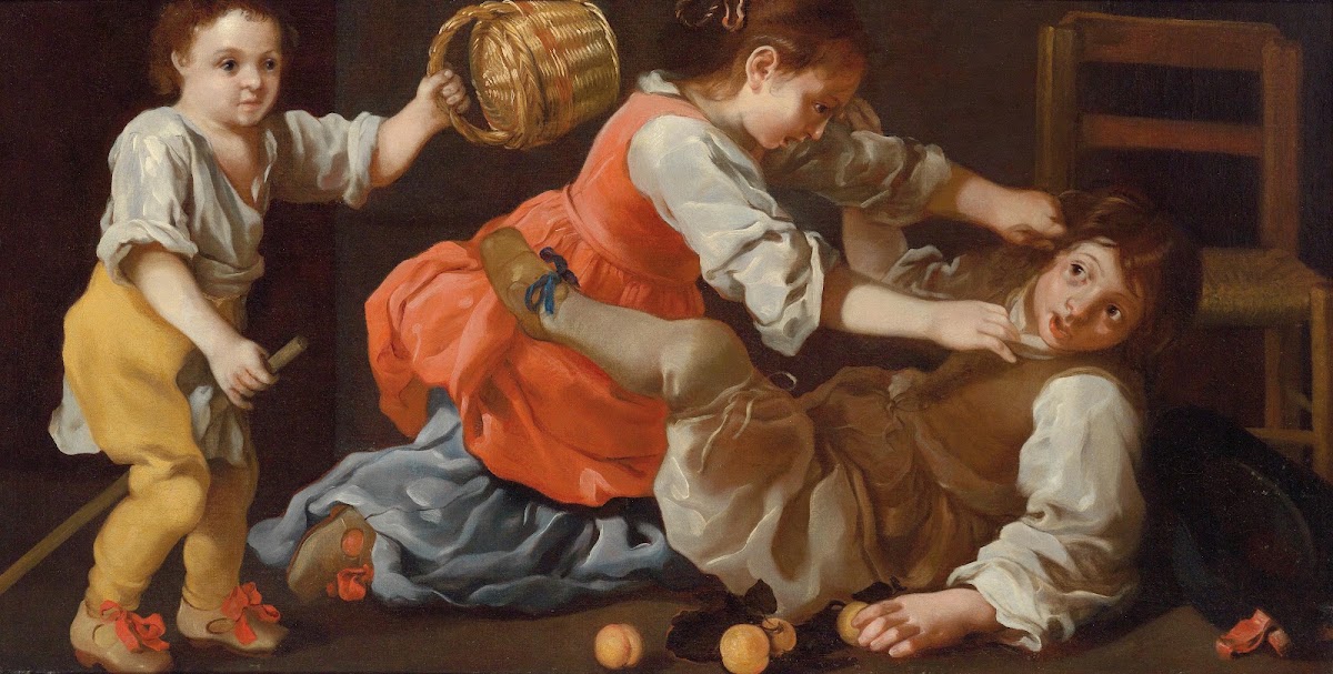 Bickering children Allegory of sense of touch