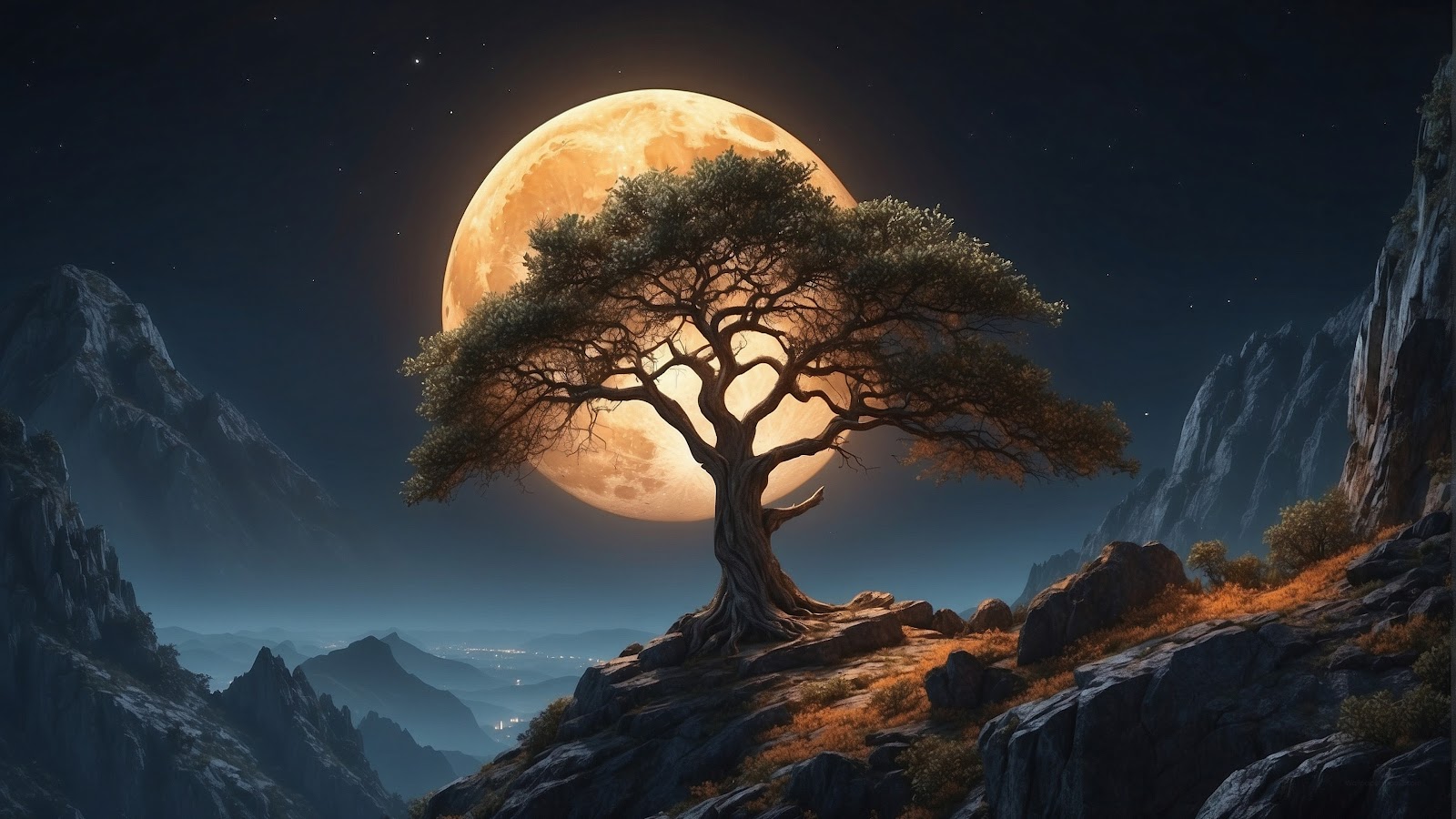 Moon Tree Wallpaper