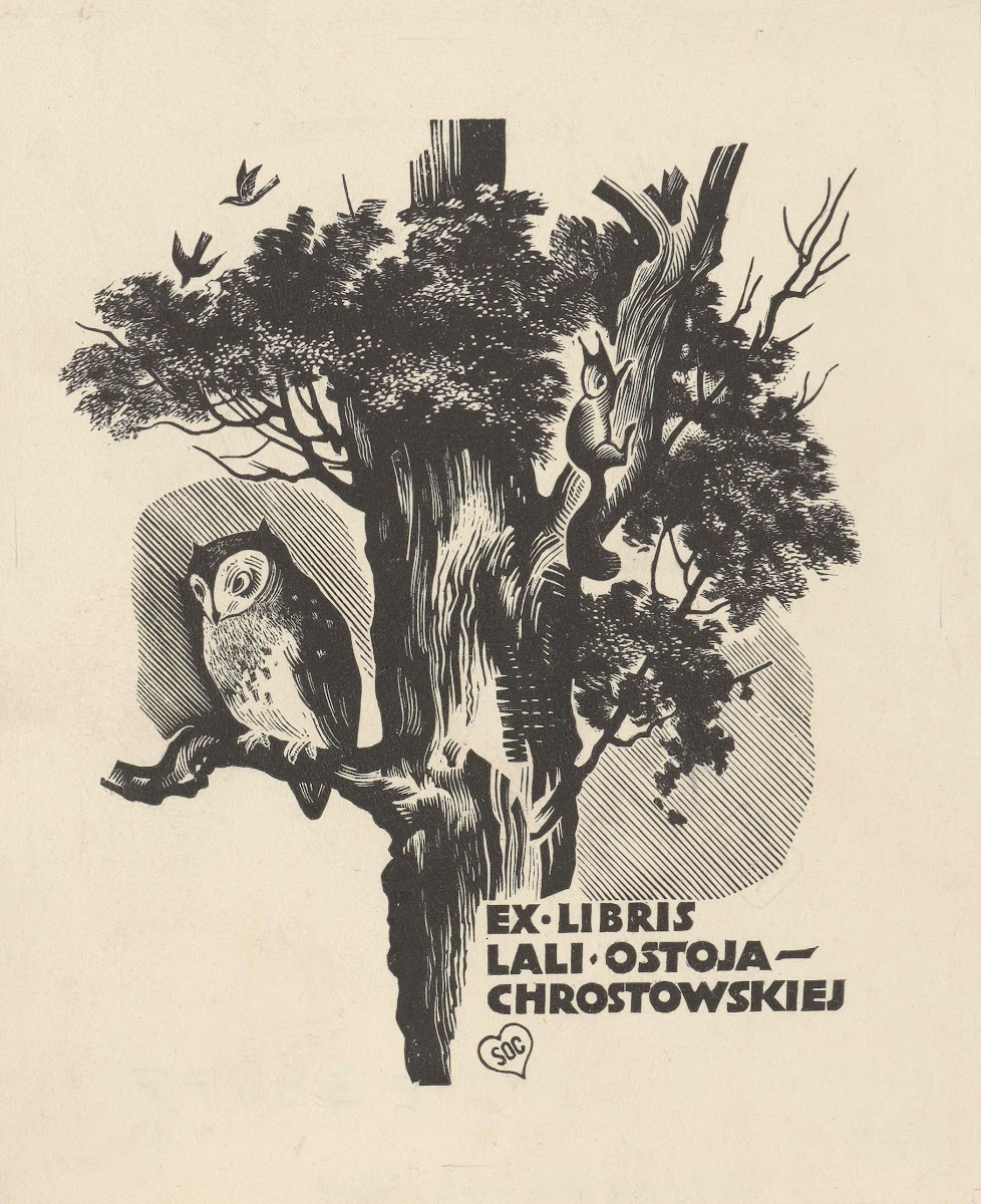 Exlibris Lali Ostoja Chrostowskiej 1939
