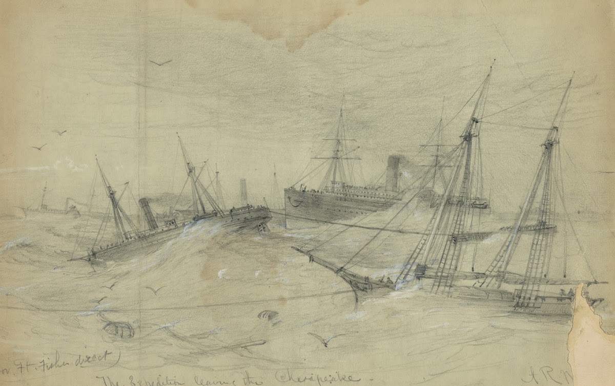 For Ft Fisher direct The Expedition leaving the Chesapeake 1864