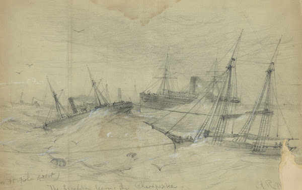 For Ft Fisher direct The Expedition leaving the Chesapeake 1864