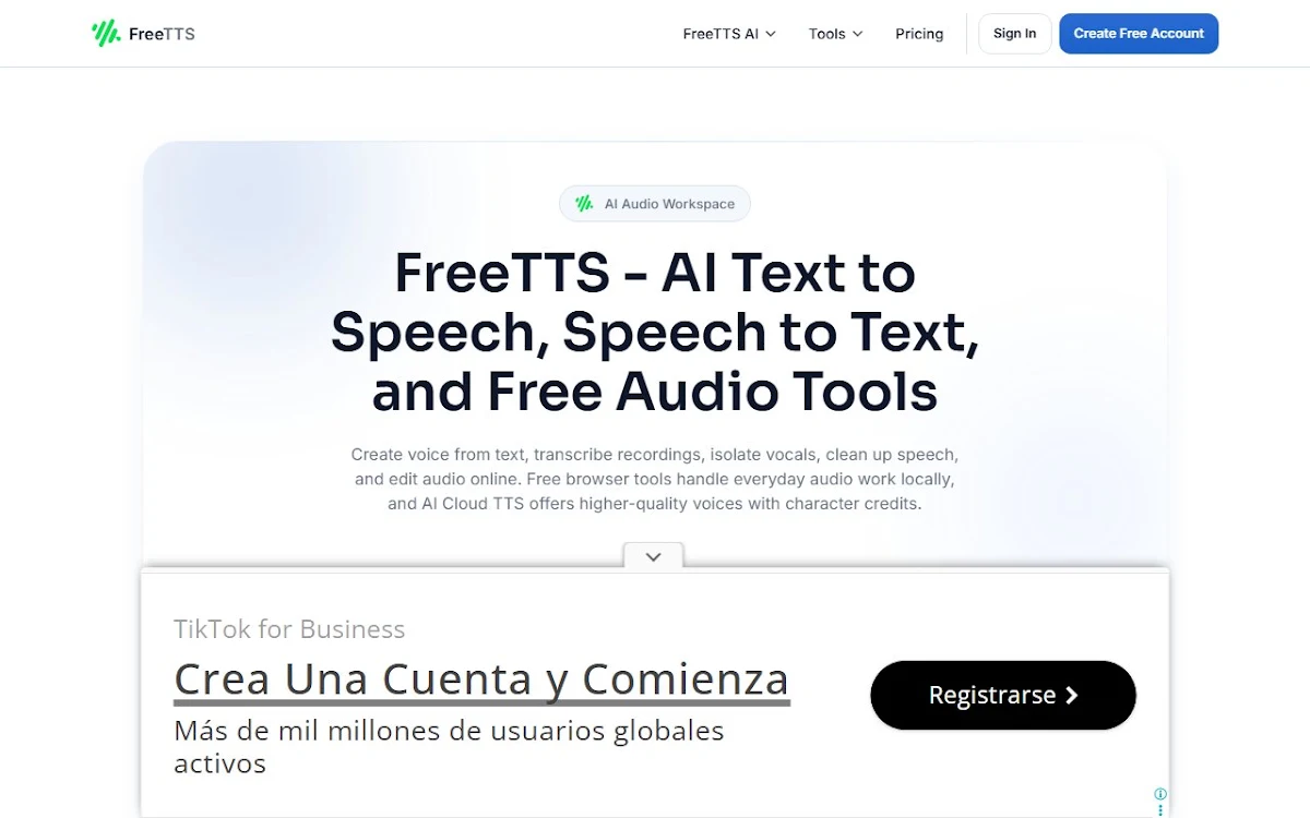 Captura de FreeTTS