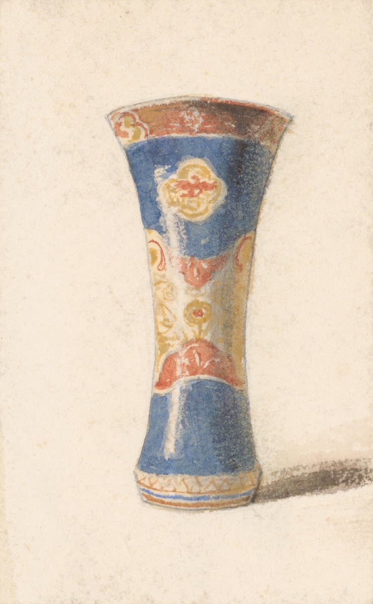 Painted Vase with Blue Base between 1837 and 1857