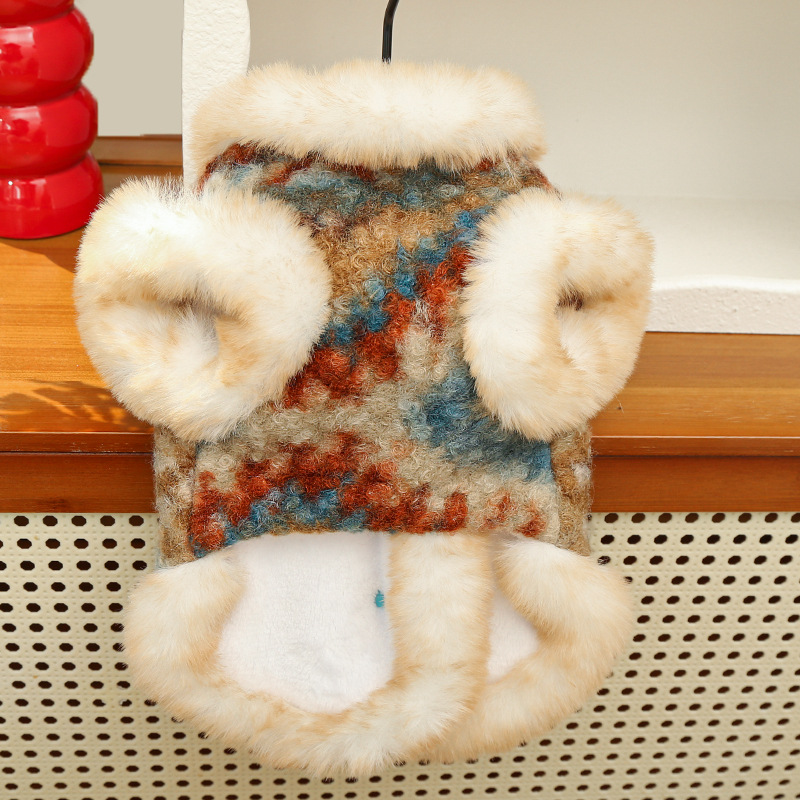 Dog jacket with fleece lining, two-layer