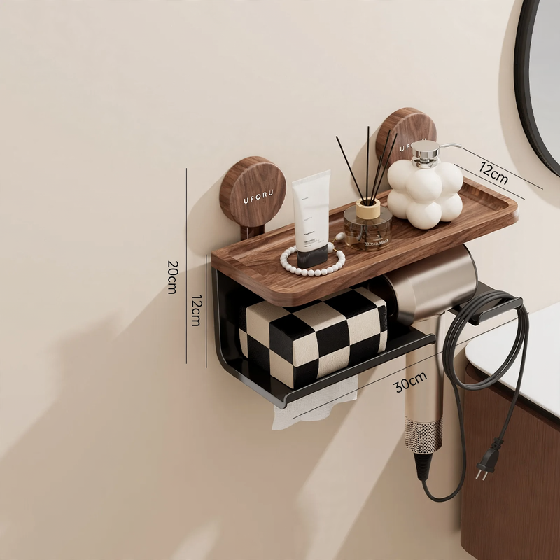 Wall-mounted paper holder with suction cup, plastic
