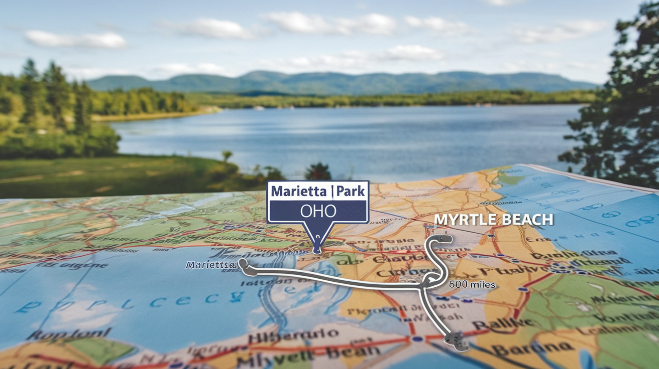 Distance from Marietta RV Park Ohio to Myrtle Beach