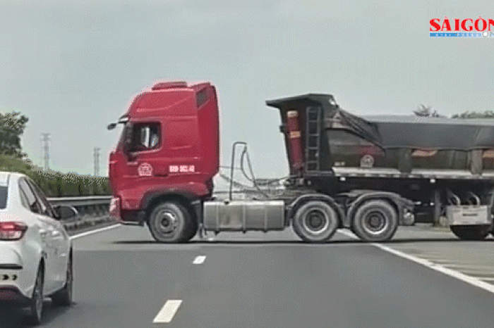 Quay đầu xe trên đường cao tốc, tài xế xe đầu kéo bị phạt 35 triệu đồng - Báo Sài Gòn Giải Phóng