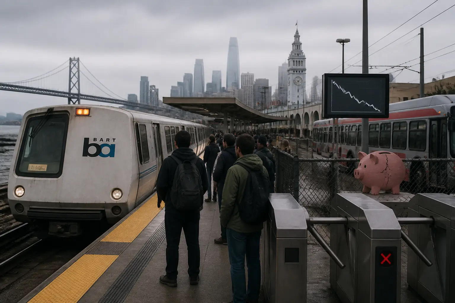 Editorial image for San Francisco Bay Area transit system faces potential service cuts and financial crisis