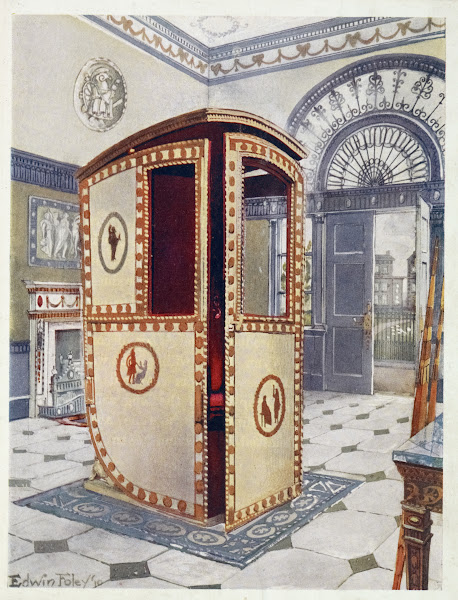 Painted and lacquered sedan chair with domed top 1910   1911