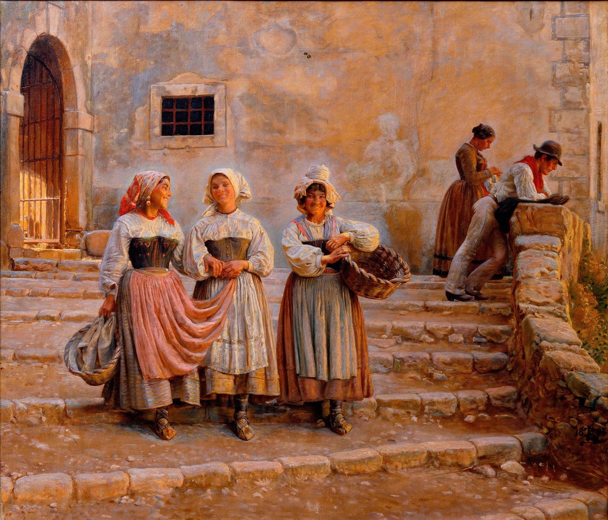 Young women transporting lime Civita dAntino 1883