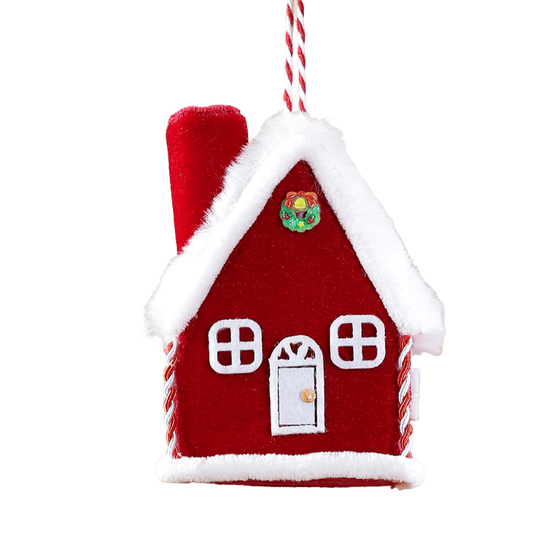 Christmas Cabin Ornament made of Fabric