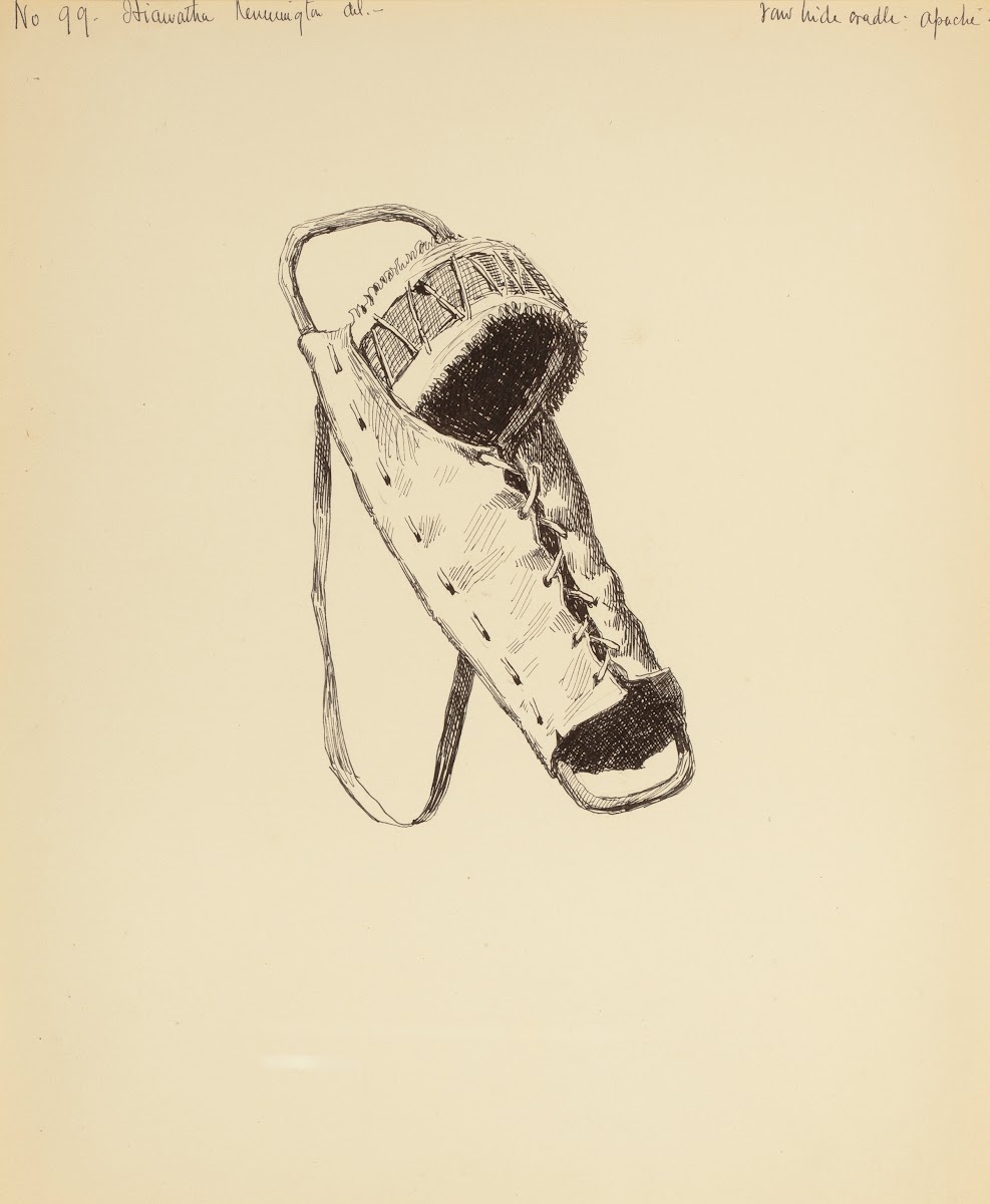Rawhide Cradle Apache illustration from The Song of Hiawatha 1889