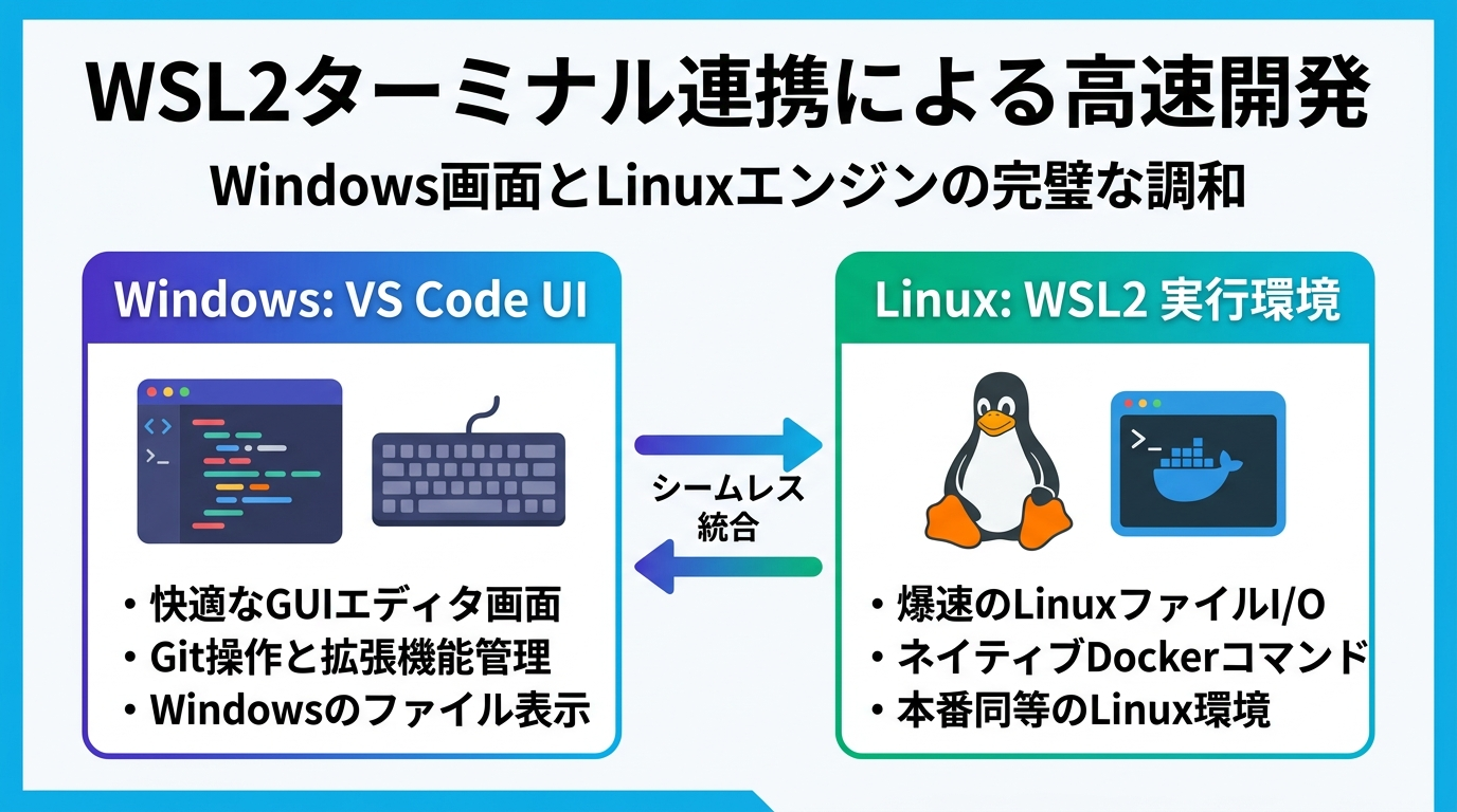 WSL2ターミナル連携による高速開発