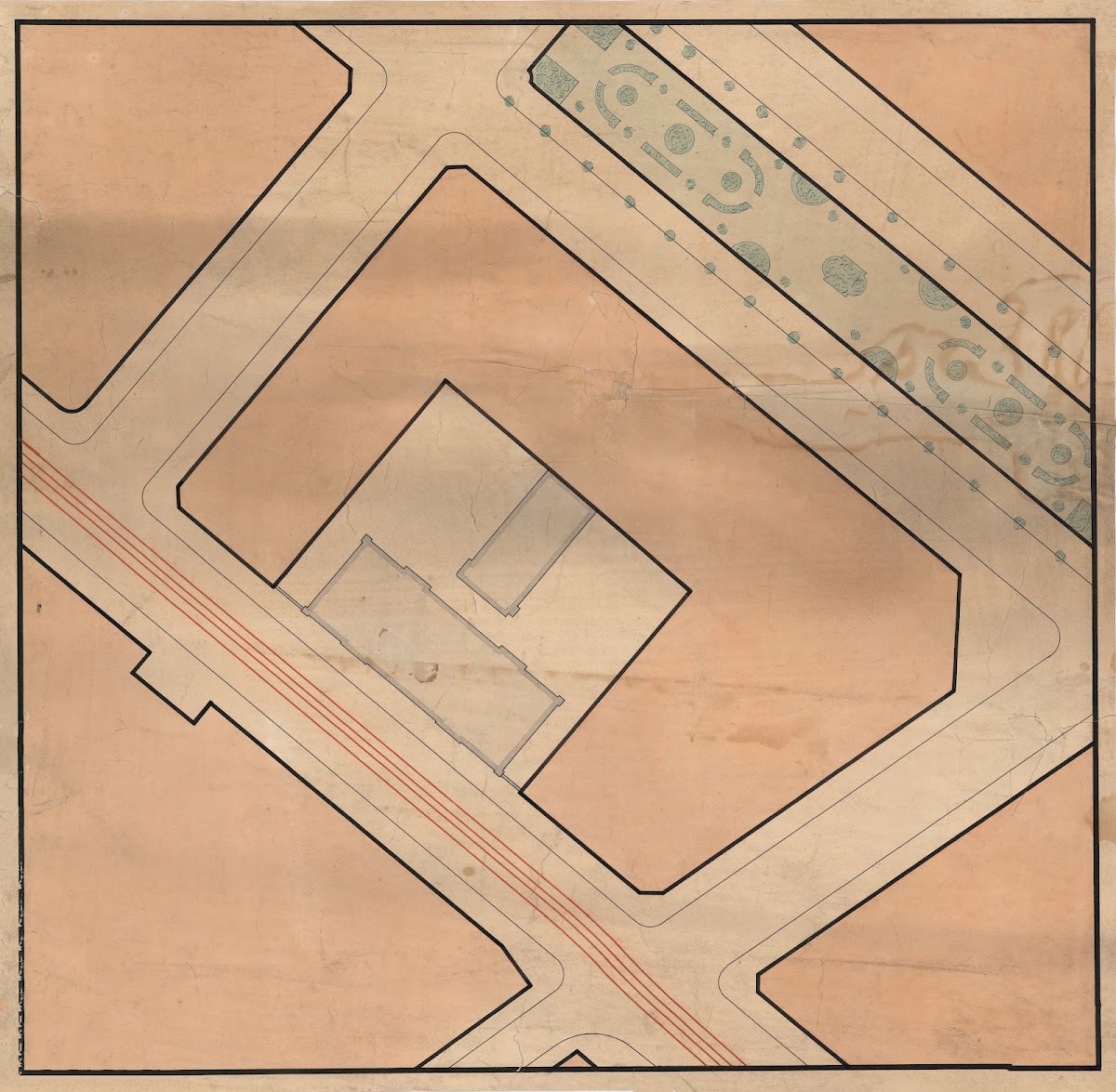 Map of Den Classenske Legatskole in Vester Voldgade 1900