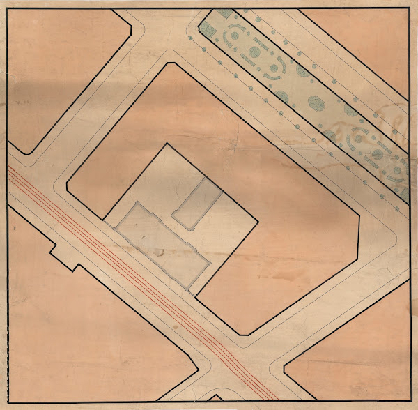 Map of Den Classenske Legatskole in Vester Voldgade 1900