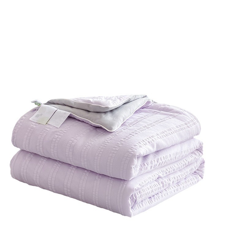 Seersucker summer blanket, lightweight and washable