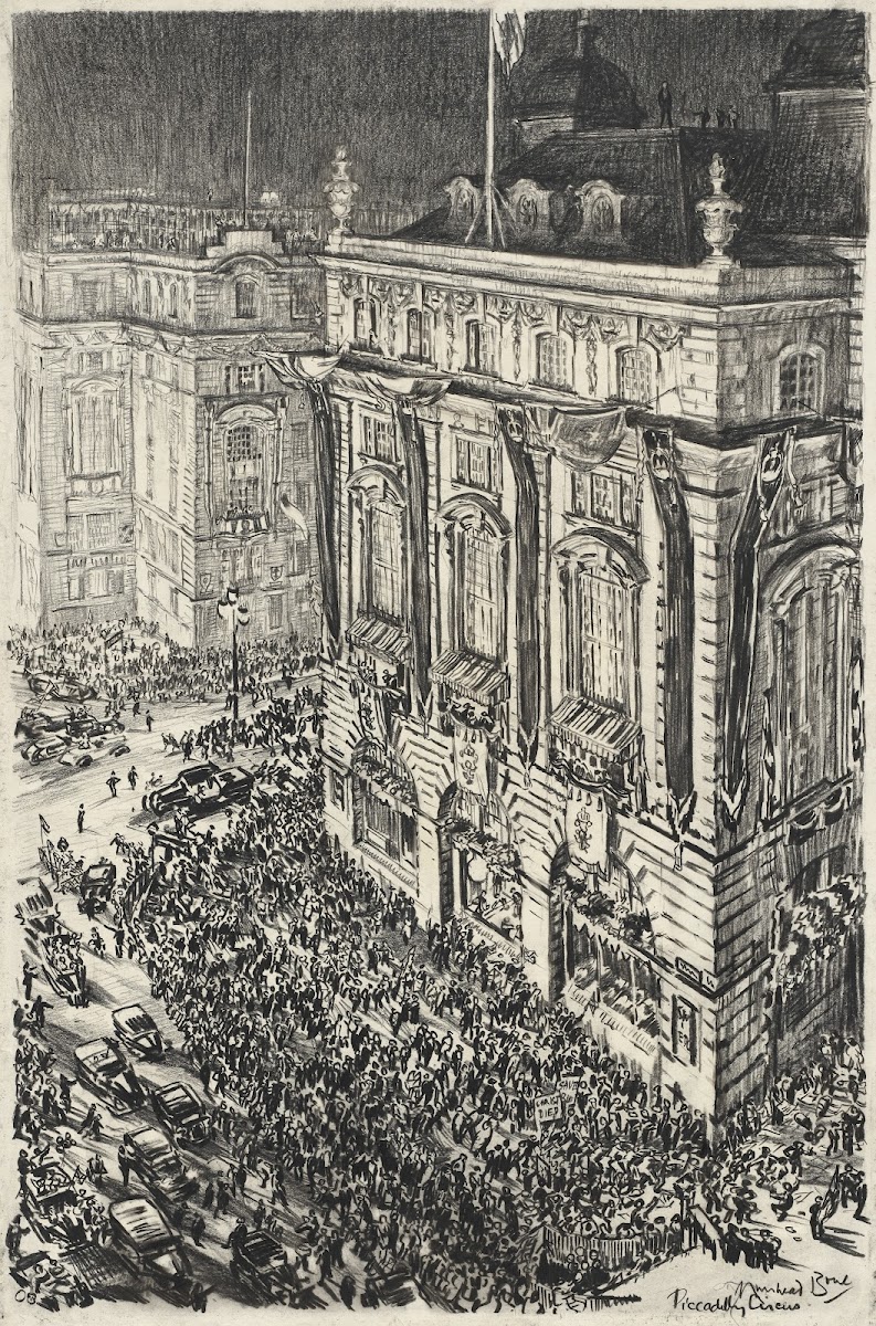 Piccadilly Circus Eve of the Coronation of George VI 1937