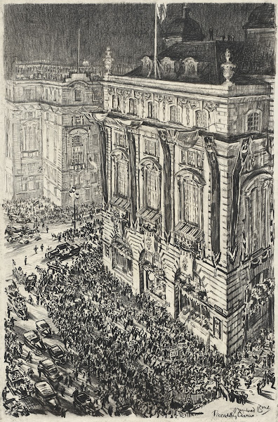 Piccadilly Circus Eve of the Coronation of George VI 1937