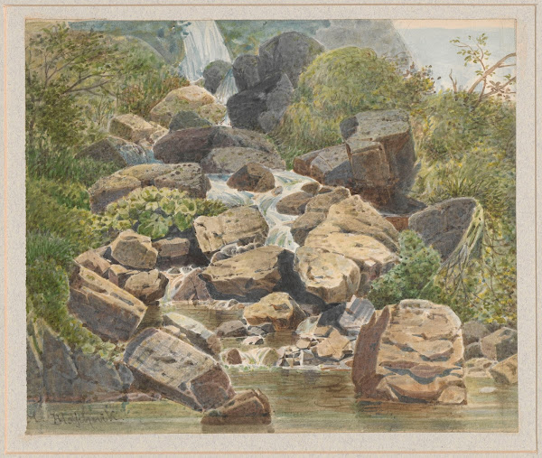 View of a small waterfall near Covigliaio Tuscany 1859   1879