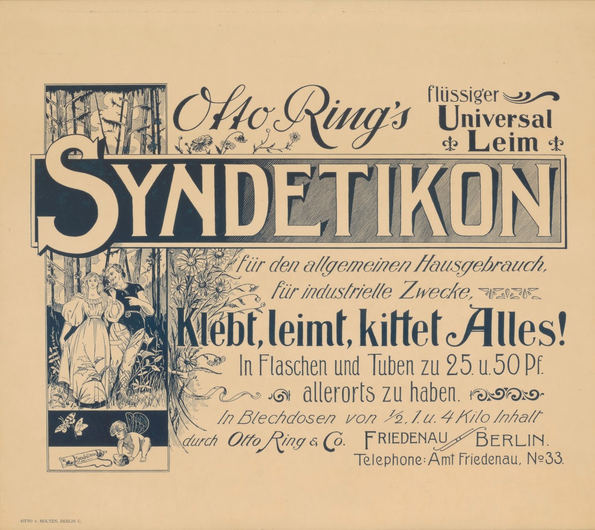Otto Rings Syndetikon Klebt Leimt Kittet Alles 1890