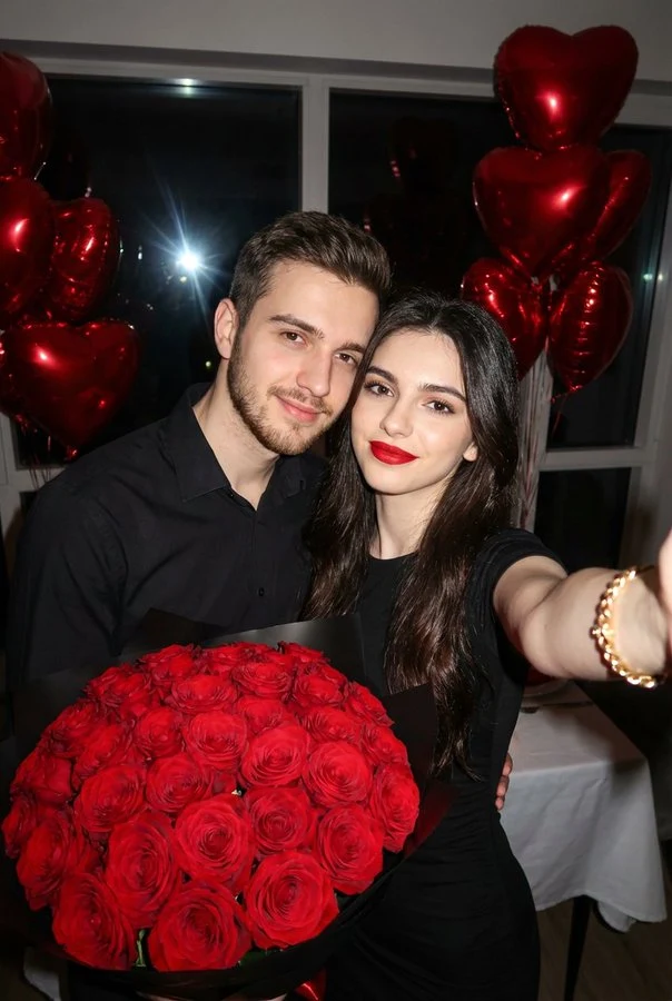Selfie de pareja romántica