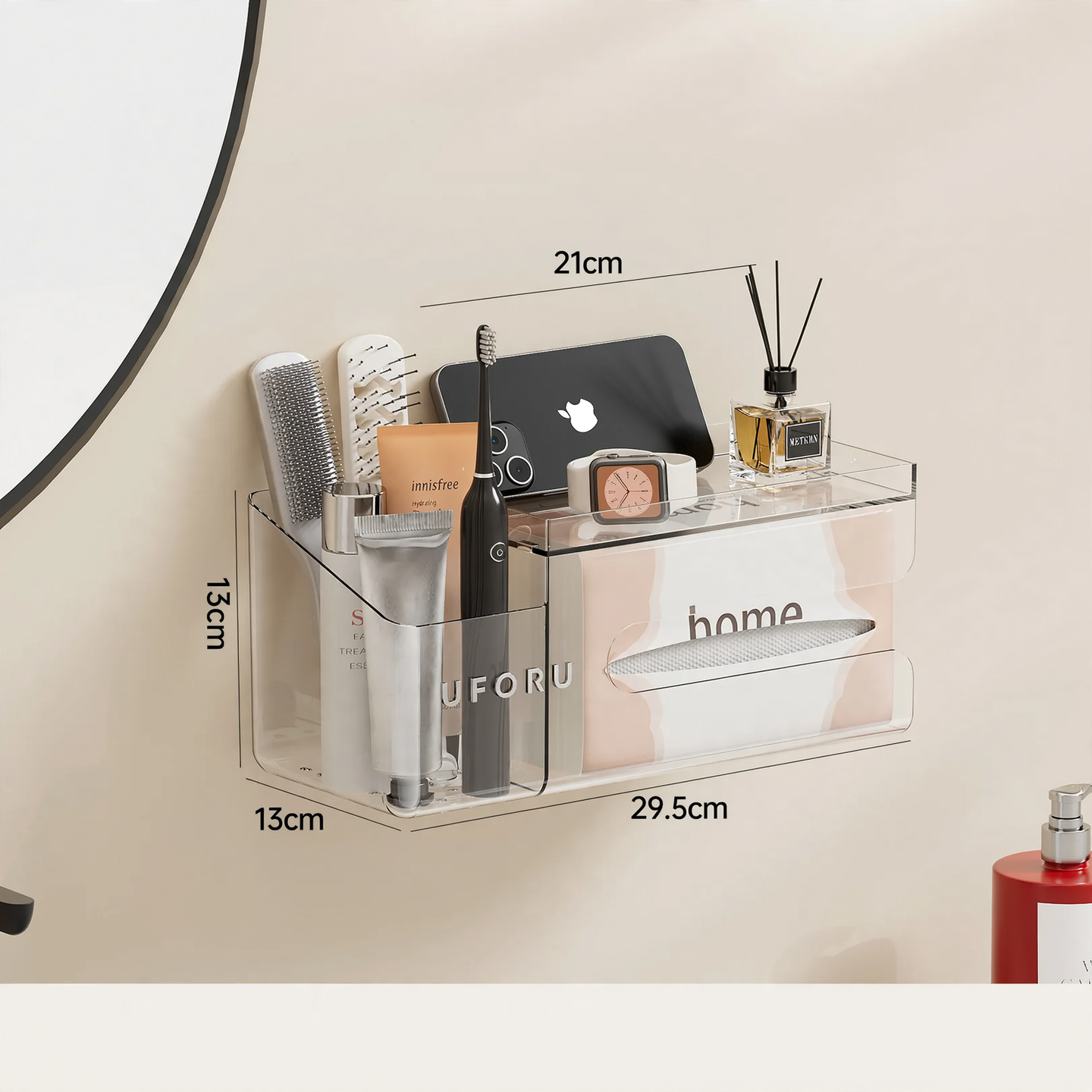 Wandmontierte Toilettenpapierbox, Kunststoff, Z10003C