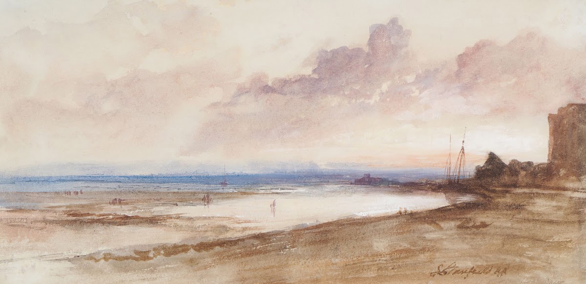 On The Shore Sunset 1835 1867